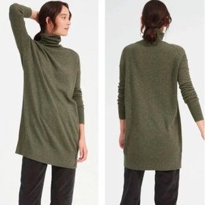 Everlane Cashmere Turtleneck Dress Green